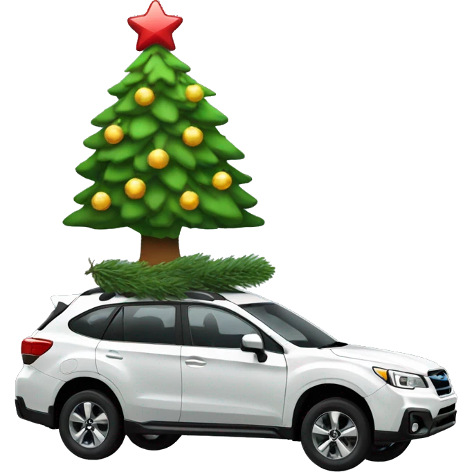 Subaru with a Christmas tree ontop emoji