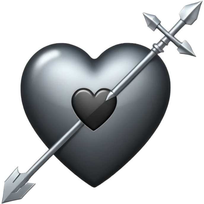 Black heart with cross arrow. Don't use red colour  emoji
