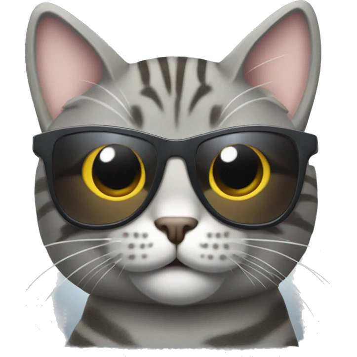 gray tabby cat with sun glasses emoji