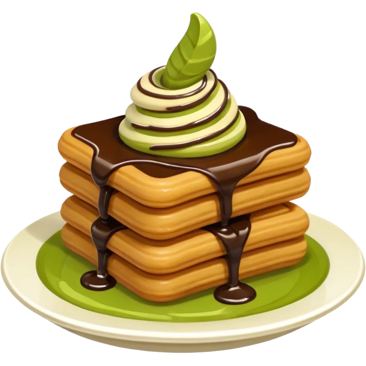 mini churros chocolate and matcha topping sauce emoji