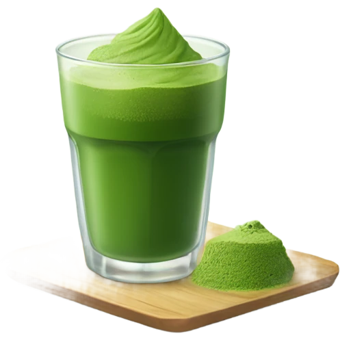 Matcha with glass see through cup and ice emoji