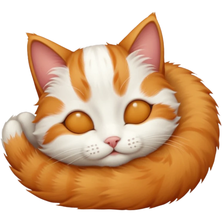 ginger and white small cat upside down with eyes closed emoji