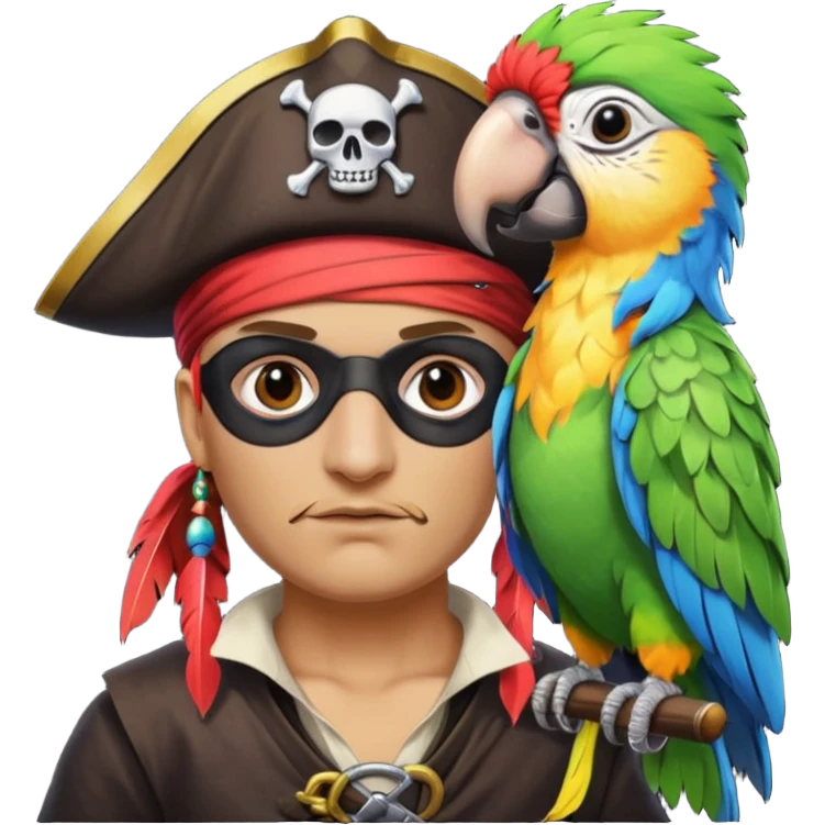pirate and parrot emoji