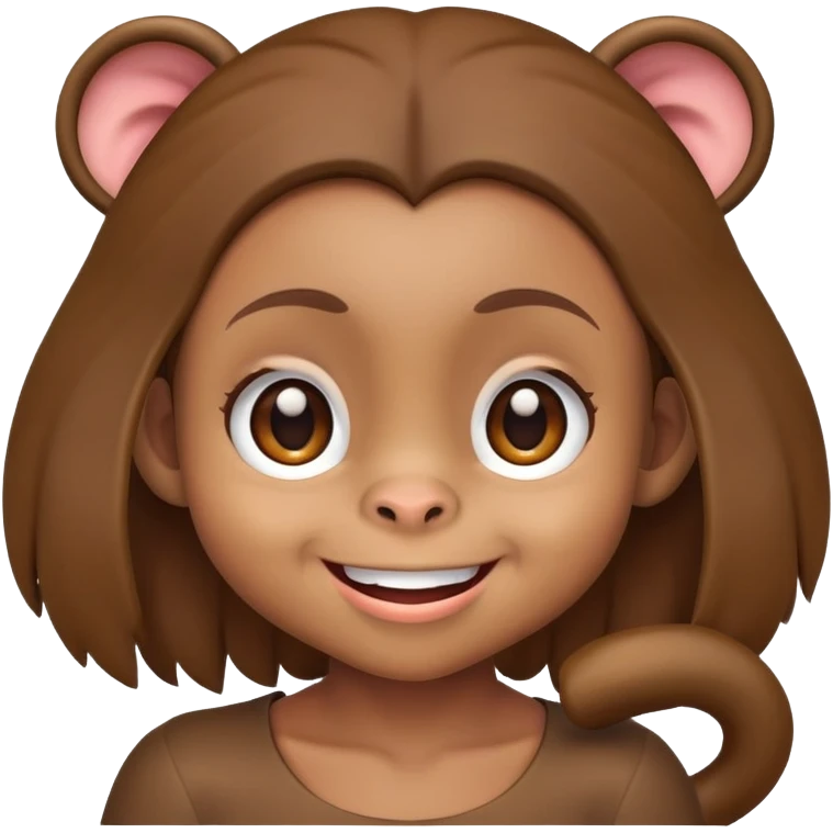 Adorable monkey girl emoji