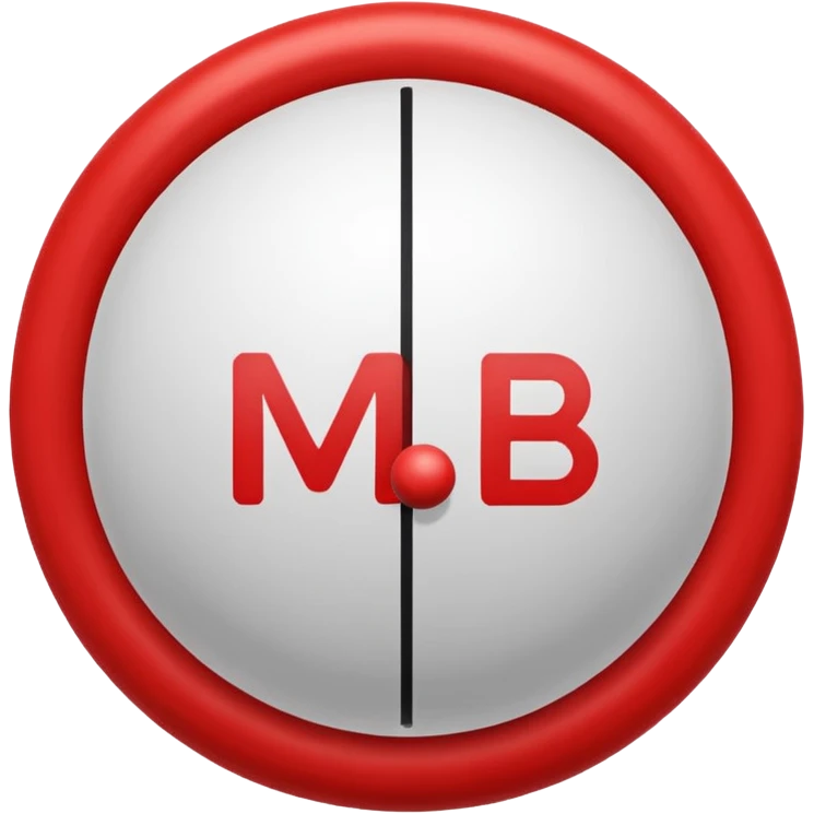 Pull-ball with MB written in the circle in on it emoji