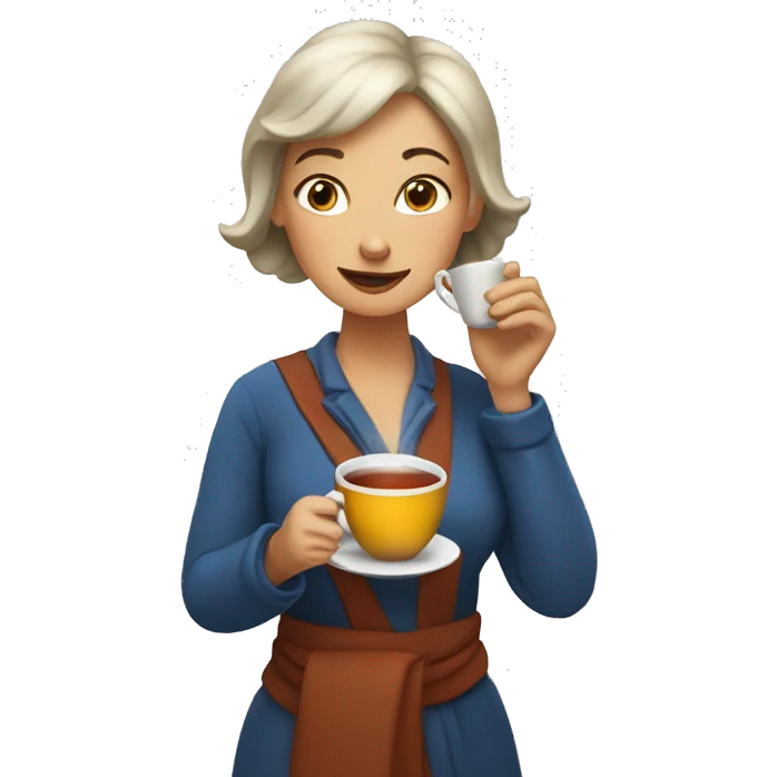 Lady sipping hot tea emoji