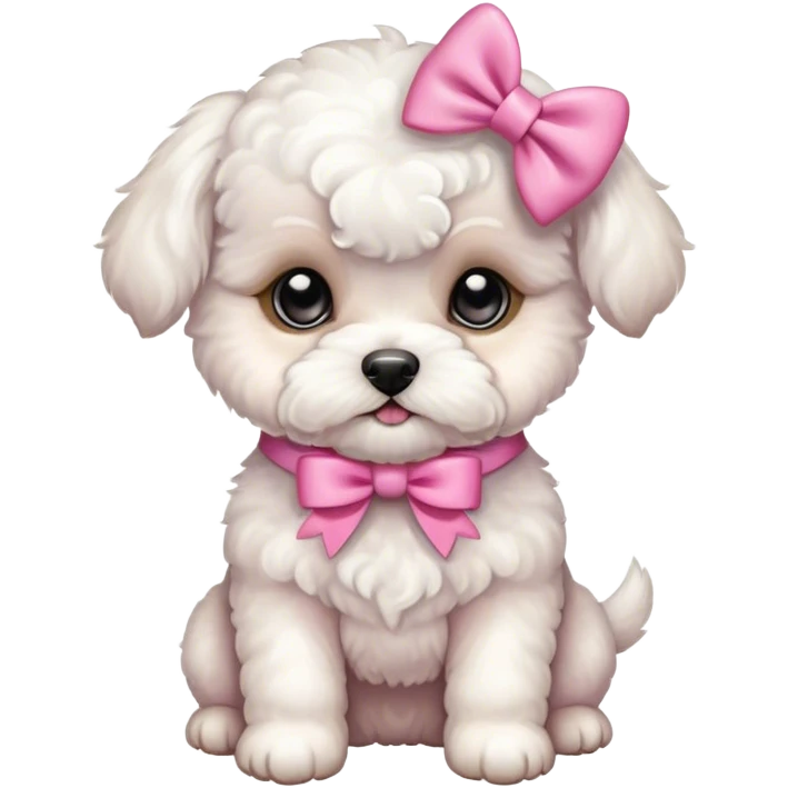 🥰Schichon puppy pink bow emoji