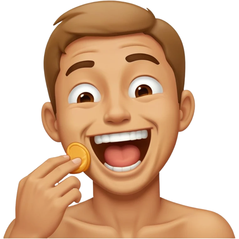 Guy choking himself laughing emoji