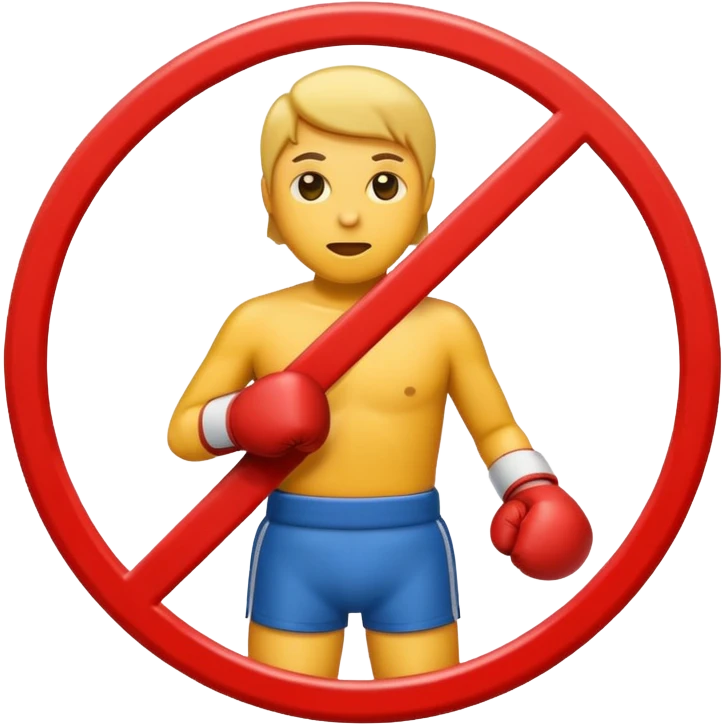 traffic sign style emoji of no boxing allowed emoji