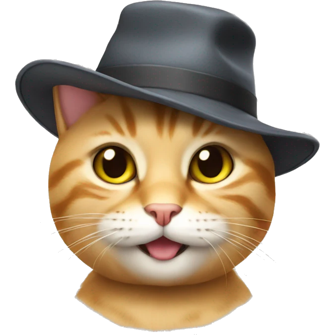 A cat that is wearing a hat of a cat that is wearing a cat hat  emoji