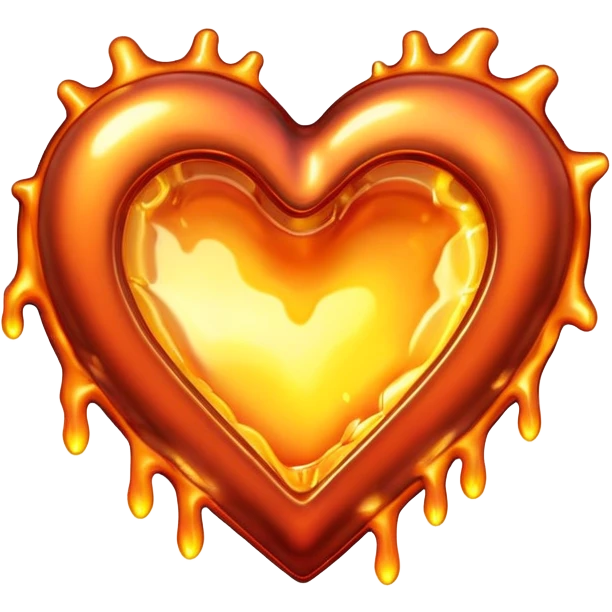 hot melting metal heart shape emoji