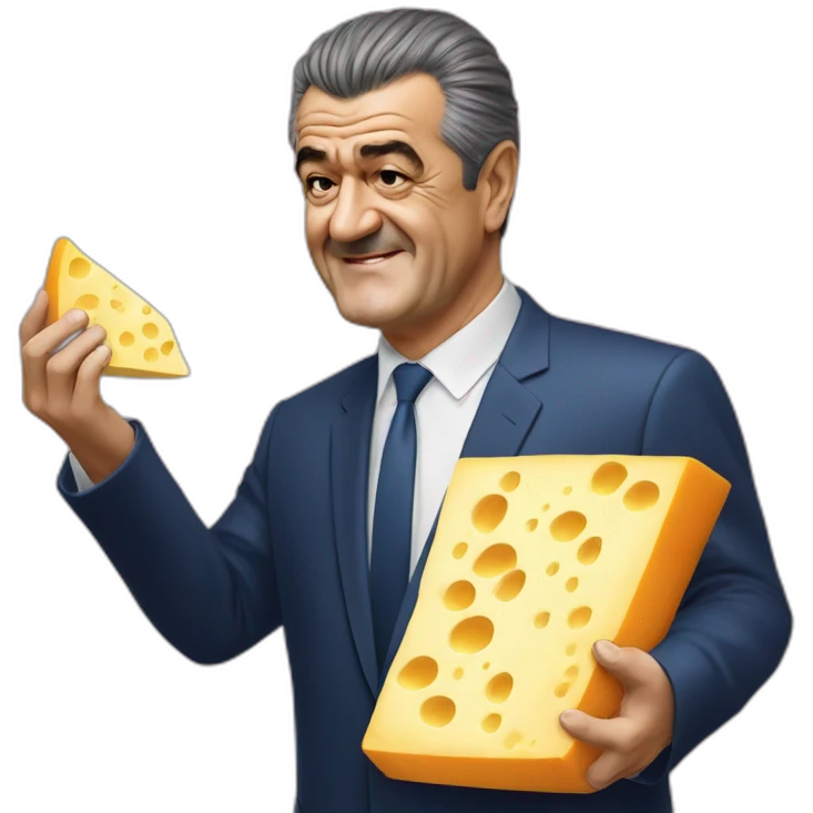 Gigi Becali with cheese emoji