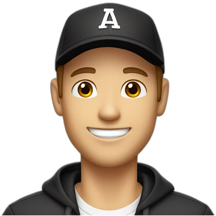 Light short brown haired man, light stubble with black baseball cap, happy thumbs up emoji