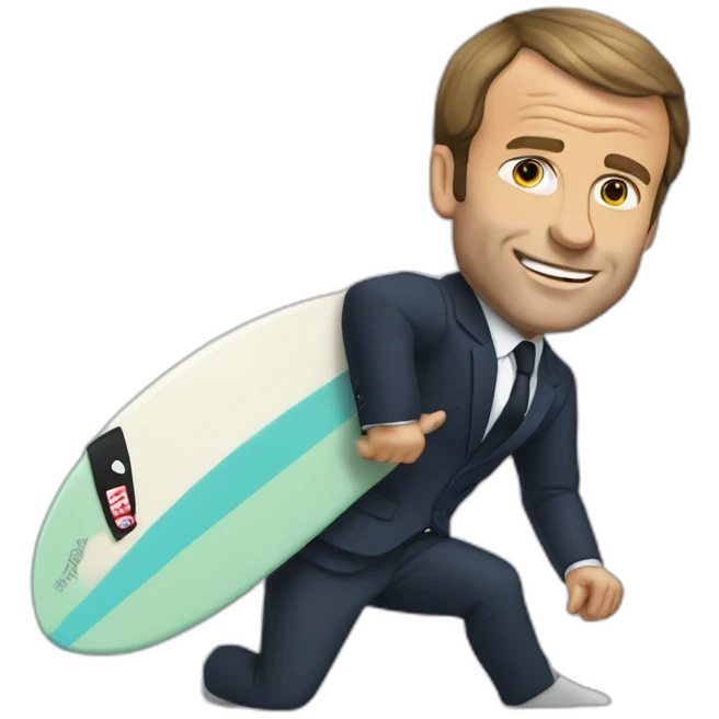 Macron qui fait du surf emoji