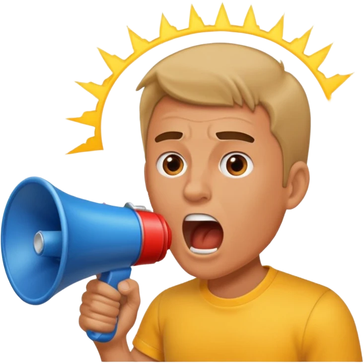 man shouting on megaphonee emoji