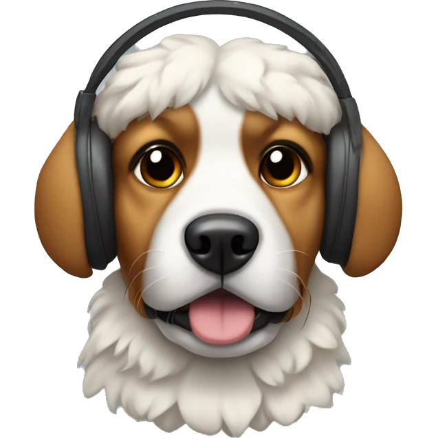 dog wearing ear muffs emoji