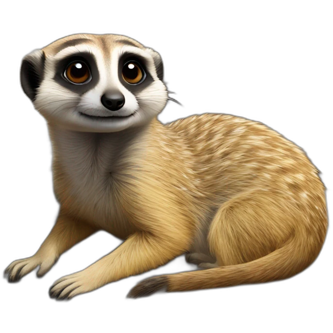 Meerkat lying on a stone emoji