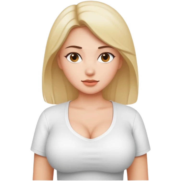 a women with big boobs showing emoji