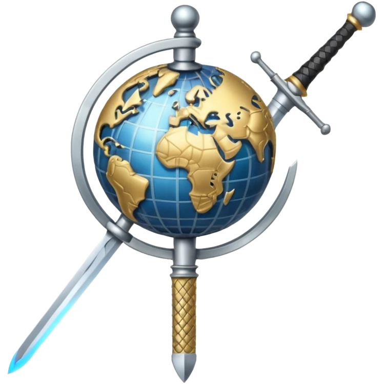 Sword which has globe over it 
 emoji