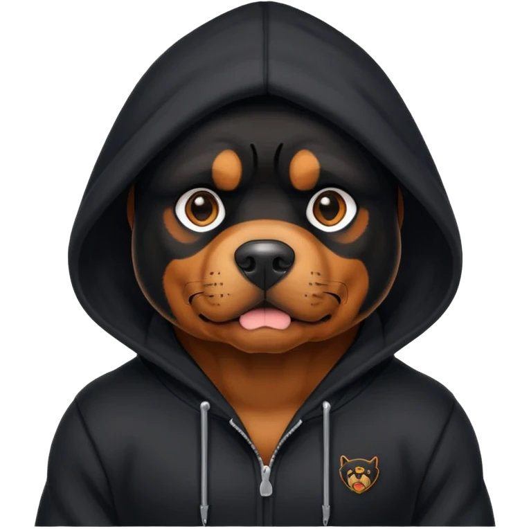 Rottweiler wearing a hoodie  emoji