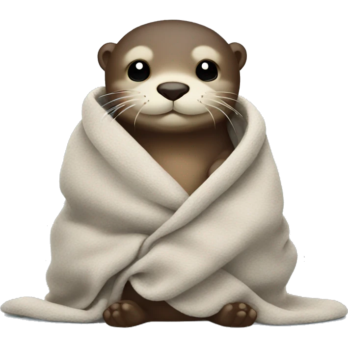 otter cozy in blanket emoji