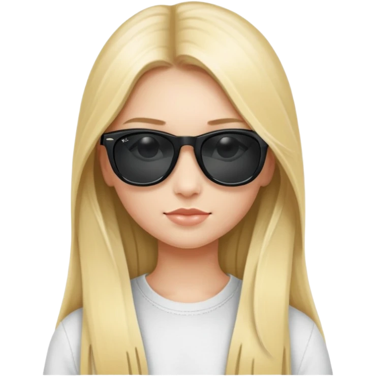 girl with long blonde straight hair wearing black ray ban sunglasses  emoji