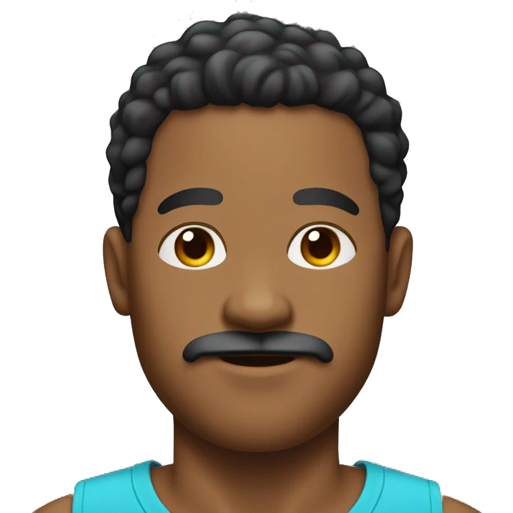 Light skin Black man with mustache and chin hair age 37  emoji