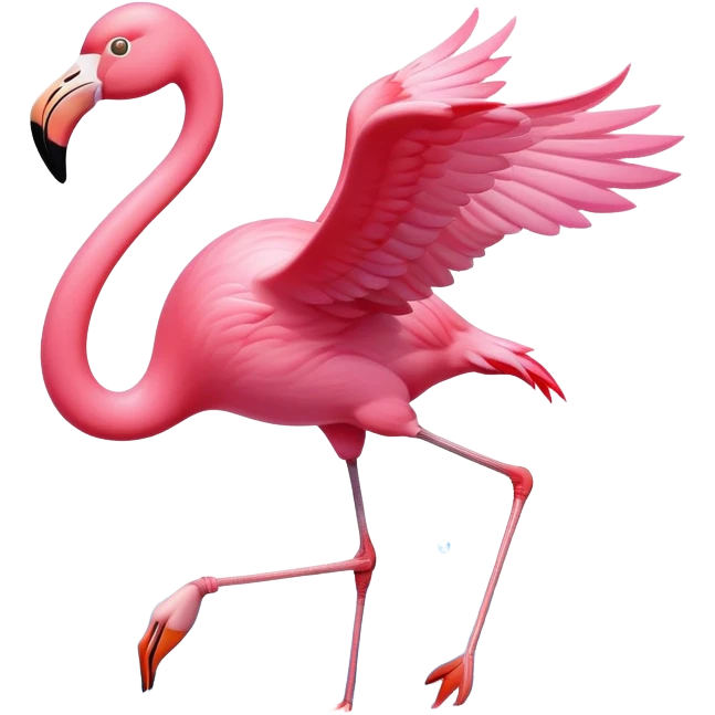 A pink flamingo is flying over the sea. emoji