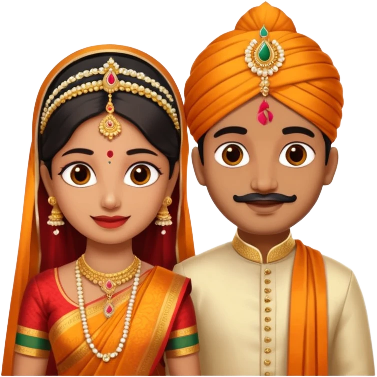 South indian wedding bride and groom emoji