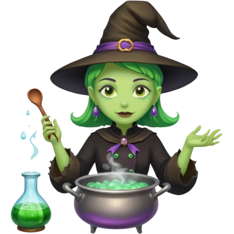 green witch cooking potion emoji