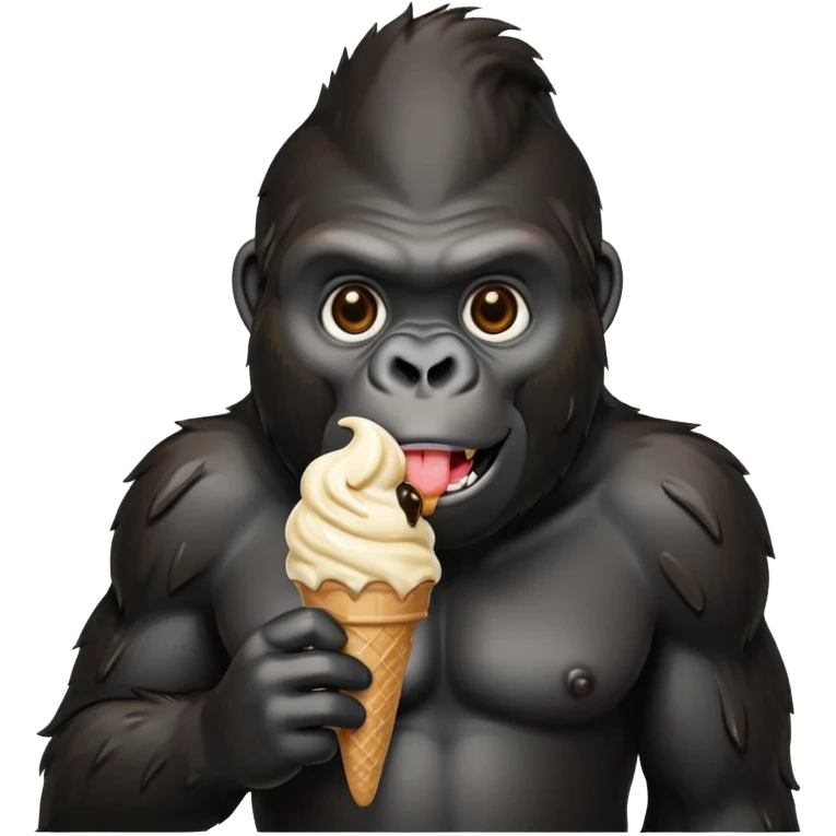 Gorilla eating ice cream emoji