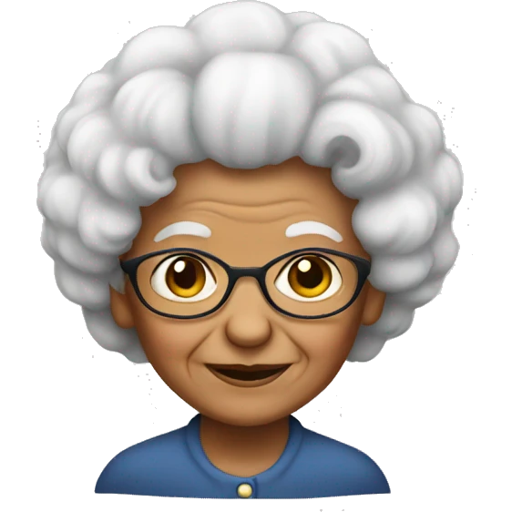 old lady with afro hair emoji