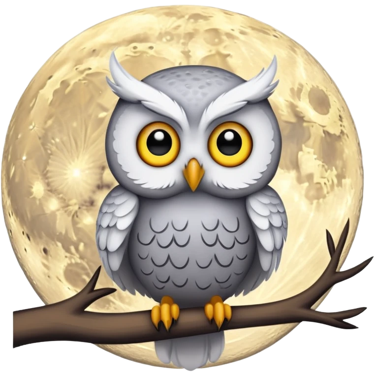 Owl on the moon emoji