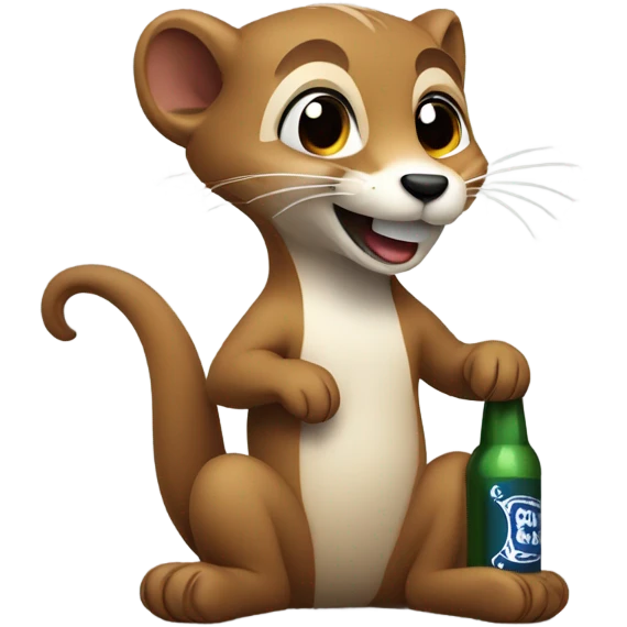 Weasel drinking beers emoji