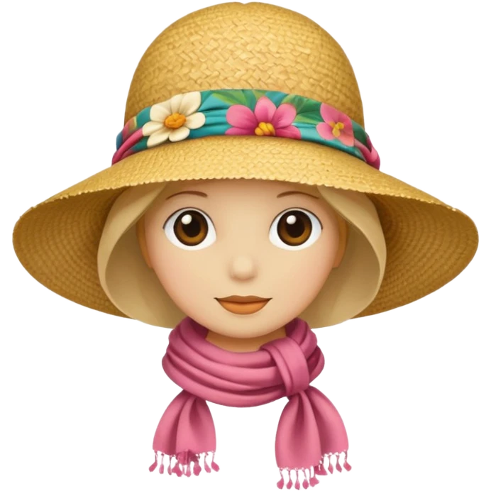 Sunhat + scarf emoji