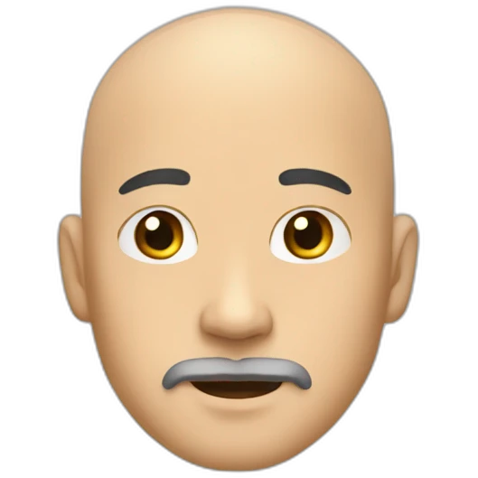 asian Bald man with facial hair on chin emoji