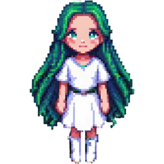Girl character with long hair emoji