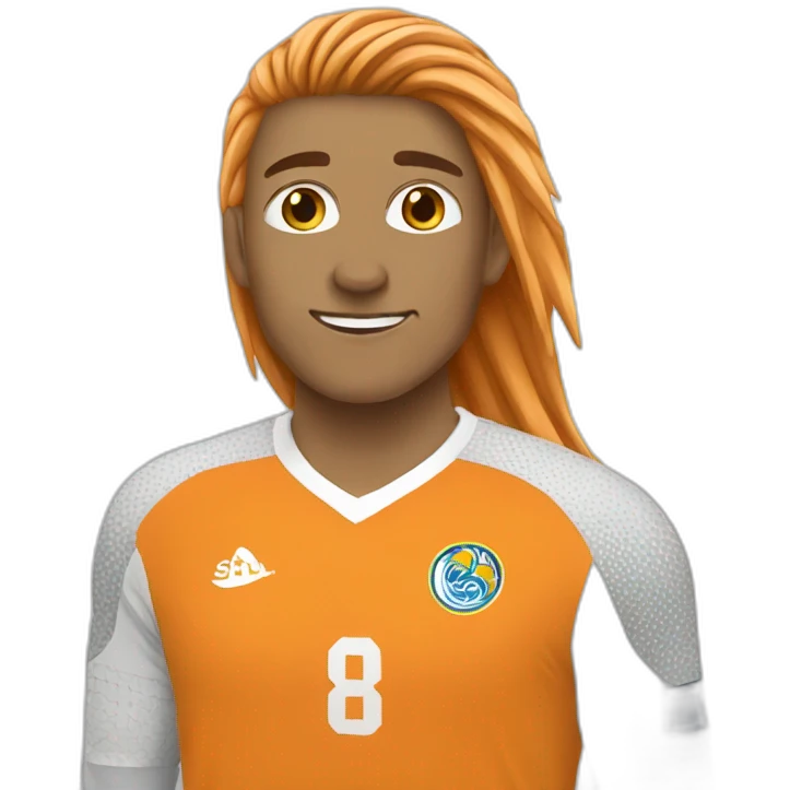 Goalkepper orange long hair emoji