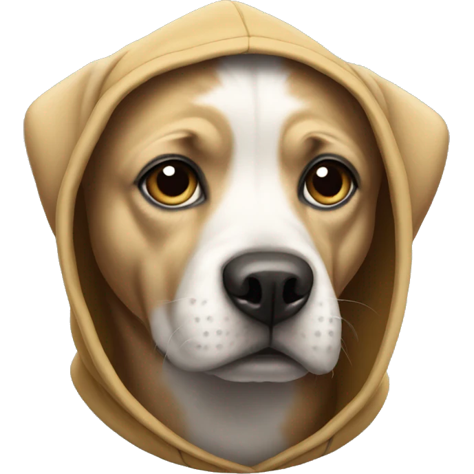 Dog wearing hoodie emoji