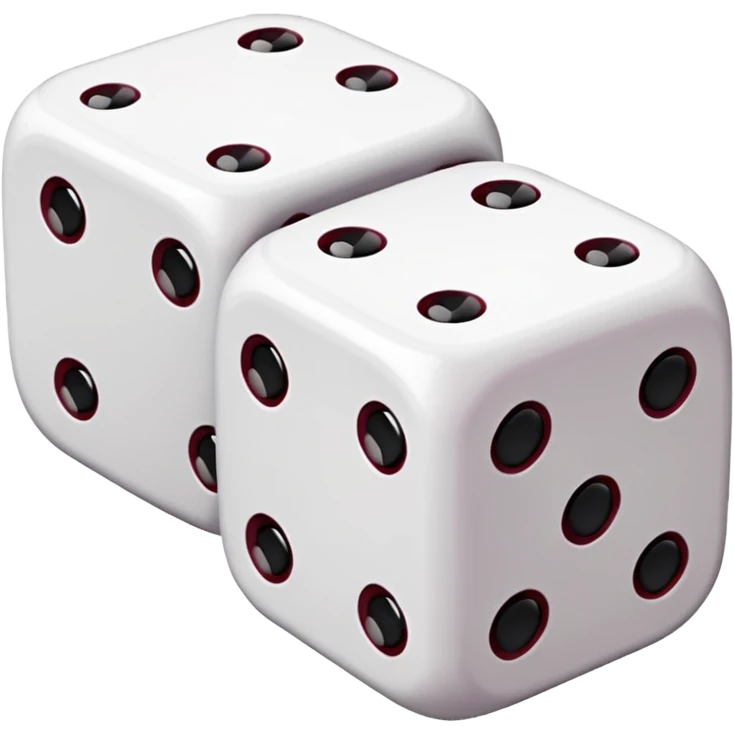two dices in with burgundy details emoji