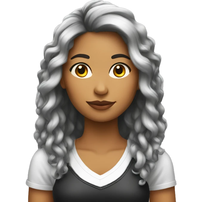 Chica de pelo  largo negro de piel blanca emoji