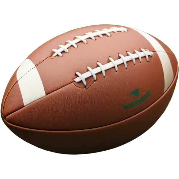 Cinematic Realistic image of a rugby ball resting on verdant turf, rendered with intricate stitching details and subtle weathering, bathed in warm, natural lighting that emphasizes its enduring character emoji