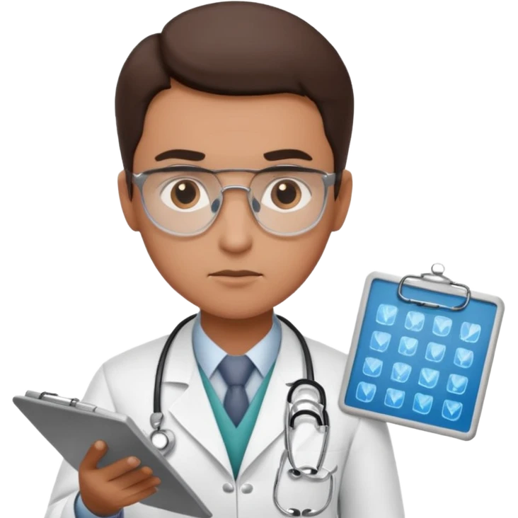 Change the eye gaze so that it is directed toward the medical chart. emoji
