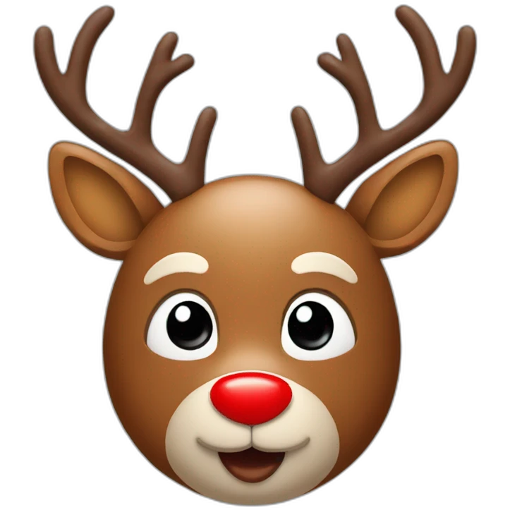 Rudolph head with red nose emoji