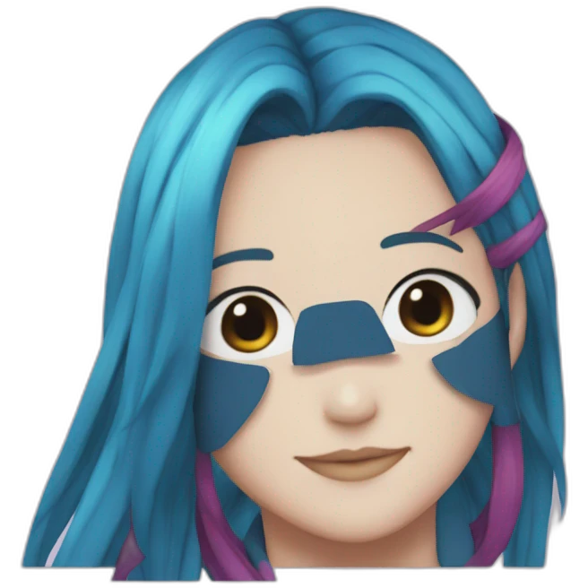 Nezuko whith blue hair emoji
