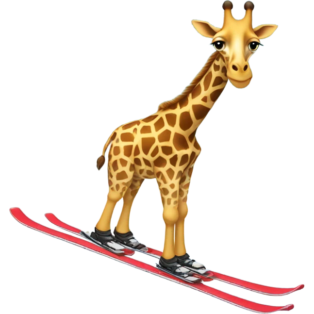 Giraffe skiing downhill emoji
