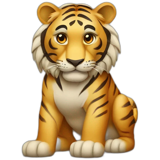 Tigre sur un lion emoji