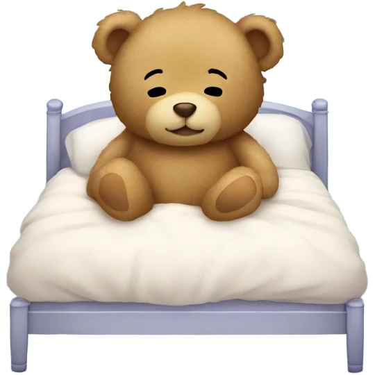 Baby Teddy Bear sleeping in a bed emoji