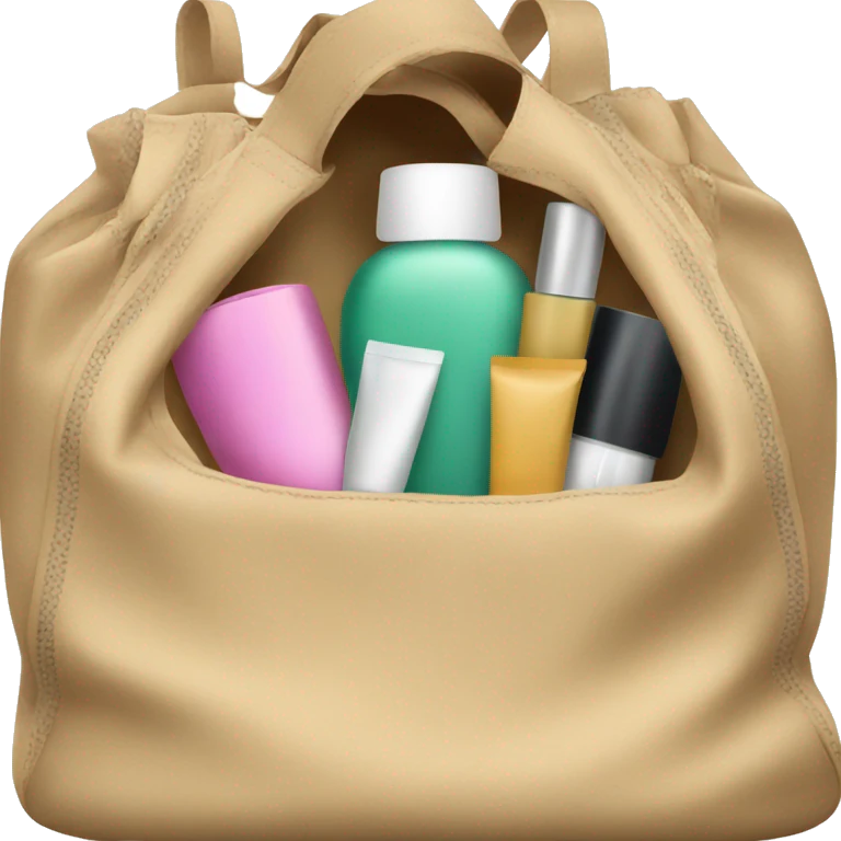 bag with cosmetics sticking out emoji