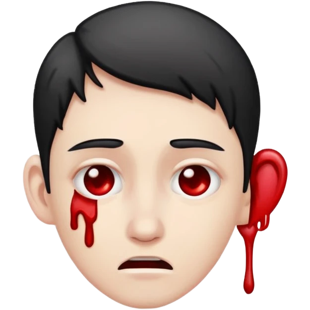 a person bleeding from their ears emoji